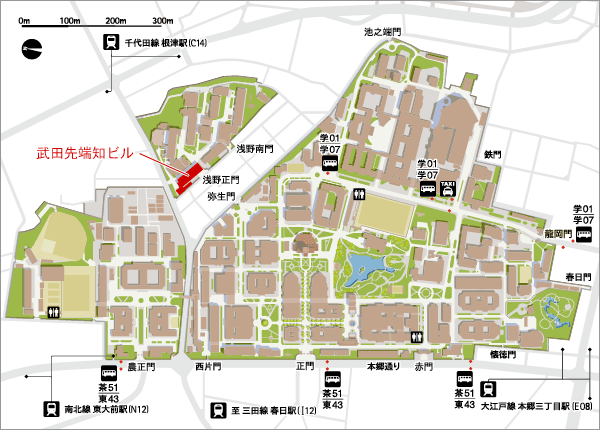 武田先端知ビルの地図