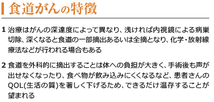 食道がんの特徴